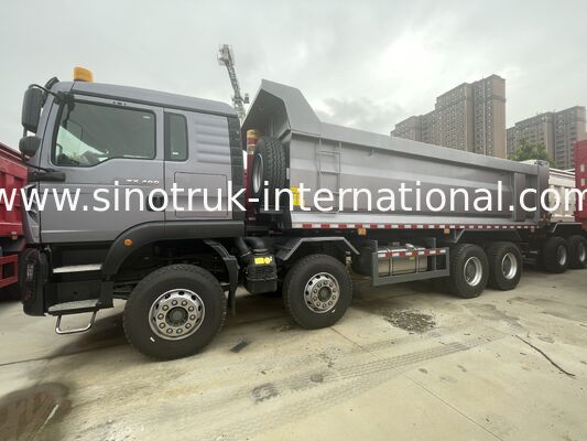 รถกระบะกระบะหนัก HOWO TX 8X4 400HP คันหลังคู่ 16T คันหลังคู่ 9.5T สีเทา