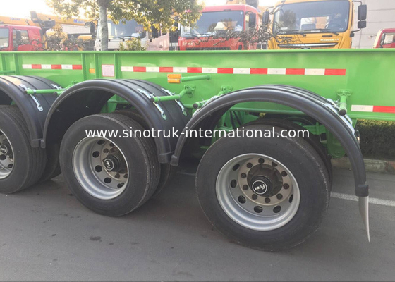 Side Lifter 3 Axles รถบรรทุกติดเครน 20ft 40ft FUWA ยี่ห้อ Tri Axle