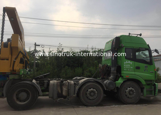 Side Lifter 3 Axles รถบรรทุกติดเครน 20ft 40ft FUWA ยี่ห้อ Tri Axle