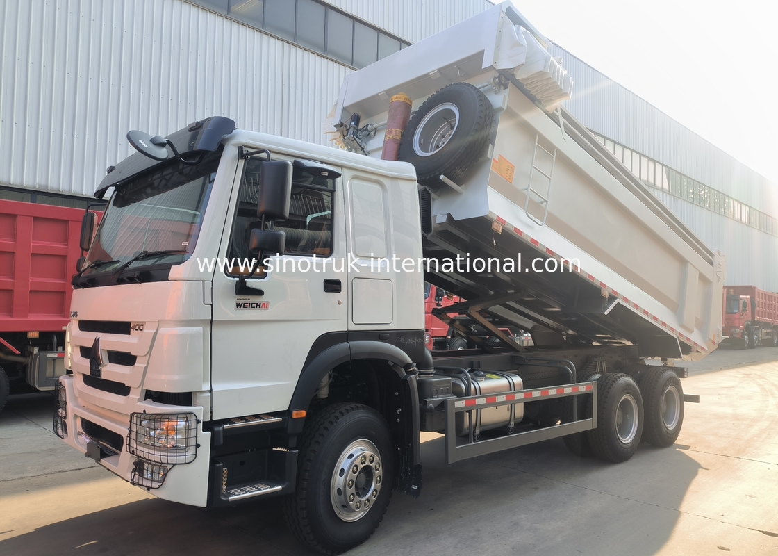 Sinotruk โฮโว ทิมเปอร์ ดัมป์ทรัค 400Hp 6 × 4 U Shape Tray กับอัตโนมัติ