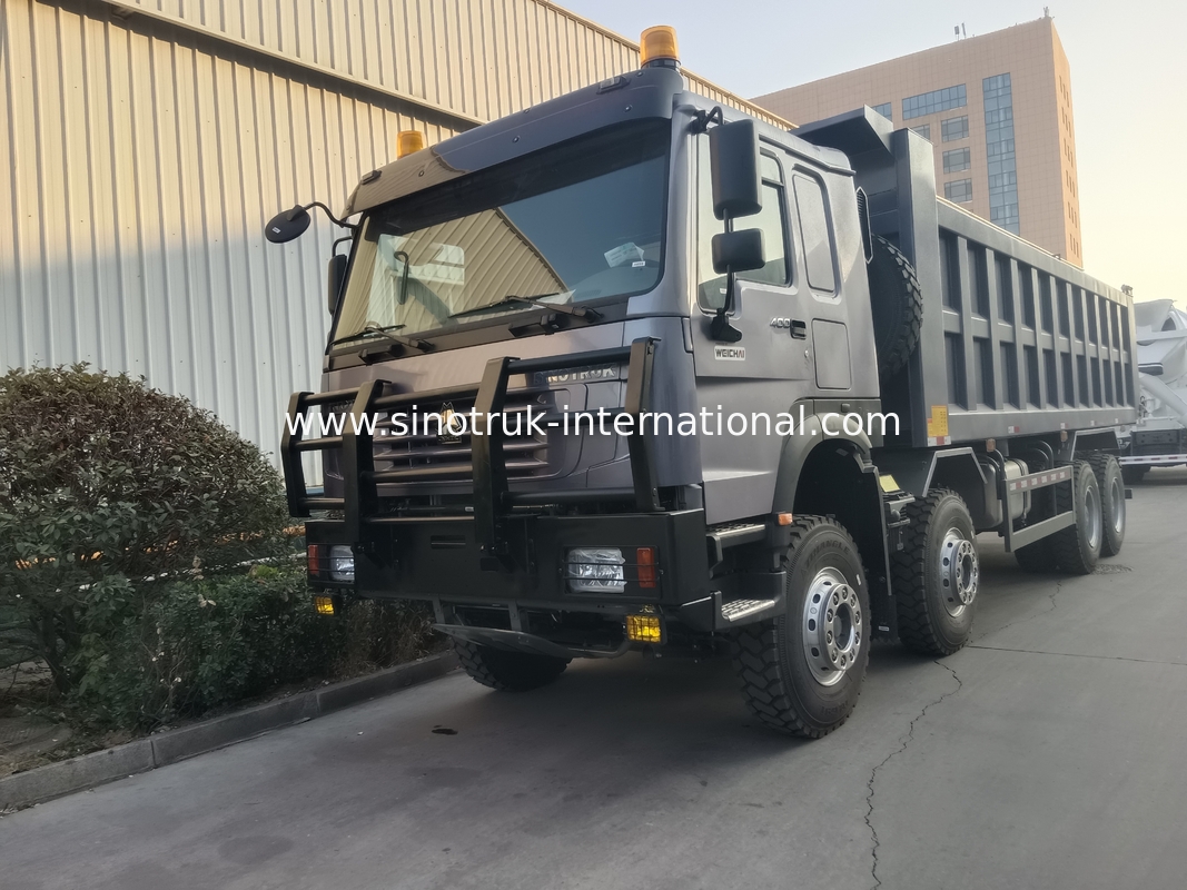 รถกระบะ Sinotruk Hohan 400hp 10ล้อ Lhd 40 ตัน 20-30cbm ZZ3317N356JB1 สีเทา