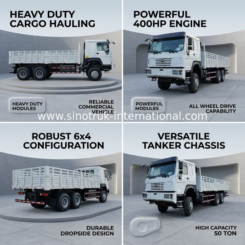Howo Full Drive Cargo Box Truck 400 HP 4 แอ็กซ์
