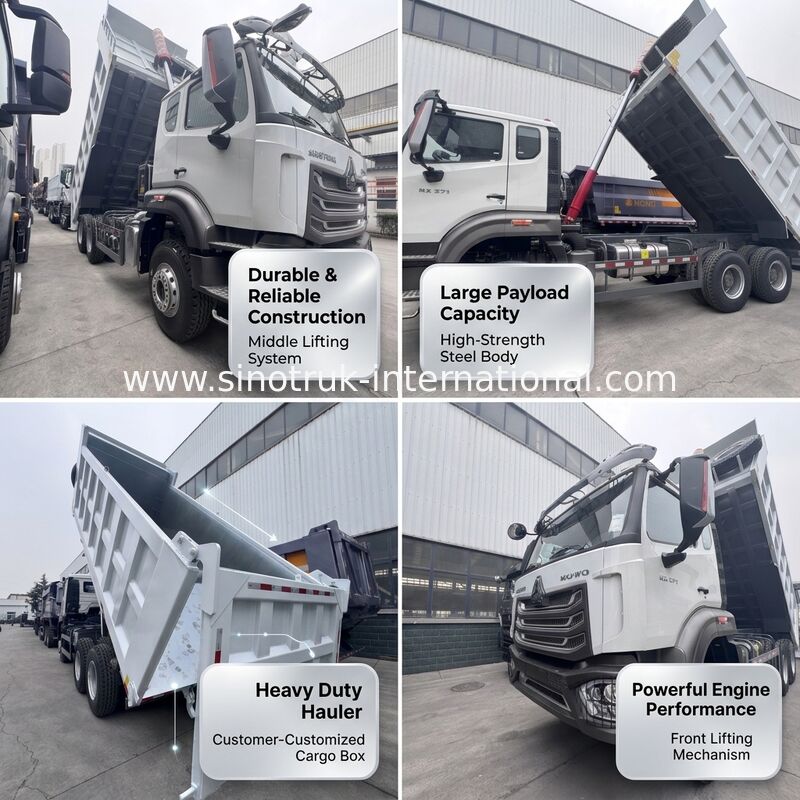 รถดัมพ์ SINOTRUK HOHAN New Howo ขนาด 19-20 ลบ.ม. ปรับแต่งพิเศษ ระบบยกหน้า ขับขวา 6x4 กระบะบรรทุก