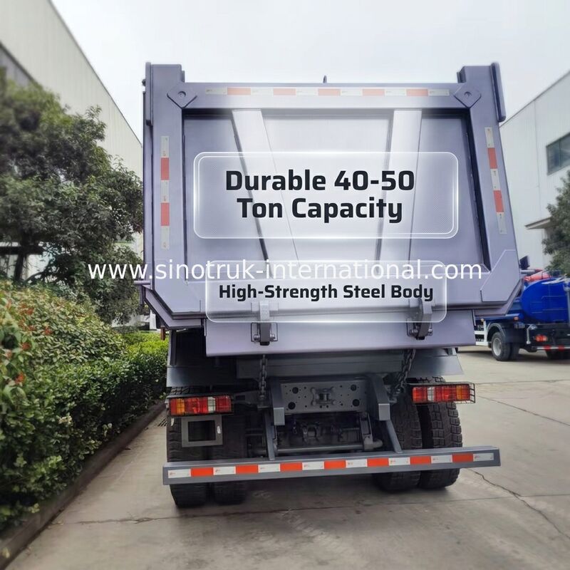 HOWO TX รถบรรทุก 6×4 หัวหิน พร้อม 20CBM ร่างบรรทุก เครื่องยนต์ 380HP และกลไกยกด้านหน้า