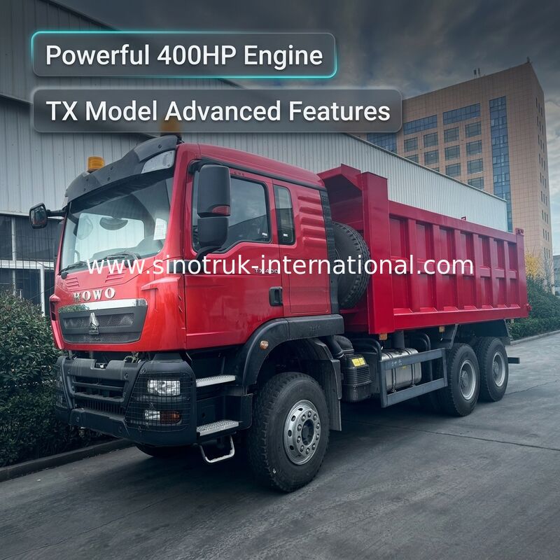 SINOTRUK HOWO TX รุ่น 400HP LHD รถดัมพ์ 6X4 พร้อมไฟเตือน