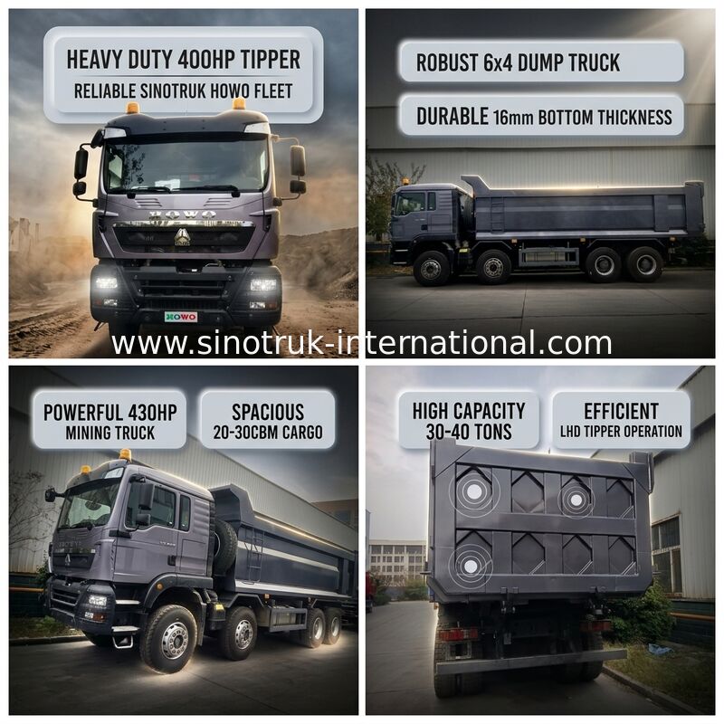 รถกระบะ SINOTRUK HOWO 400HP 12 ล้อ LHD 30-40 ตัน 20-30CBM ZZ3317V356GB1