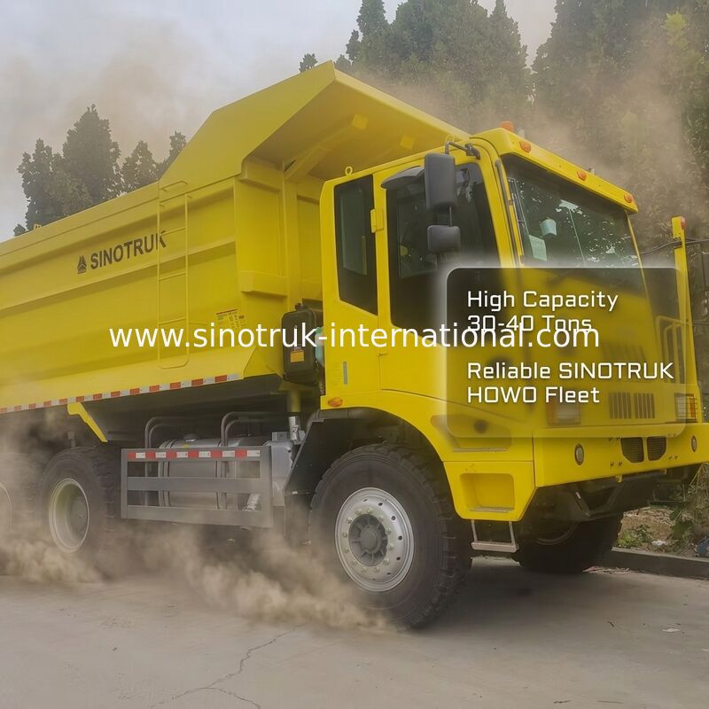 รถบรรทุกดัมพ์ Sinotruk พร้อมเครื่องยนต์ 430HP รุ่นขับเคลื่อน 6x4 และกล่องสินค้าความหนาด้านล่าง 16 มม.