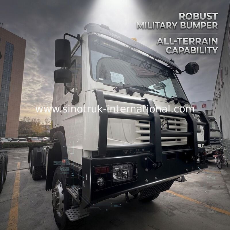 SINOTRUK HOWO โก๊บหน้าผี รถบรรทุก 6X6 ยูโร 2 430 HP รถชนก ขาว