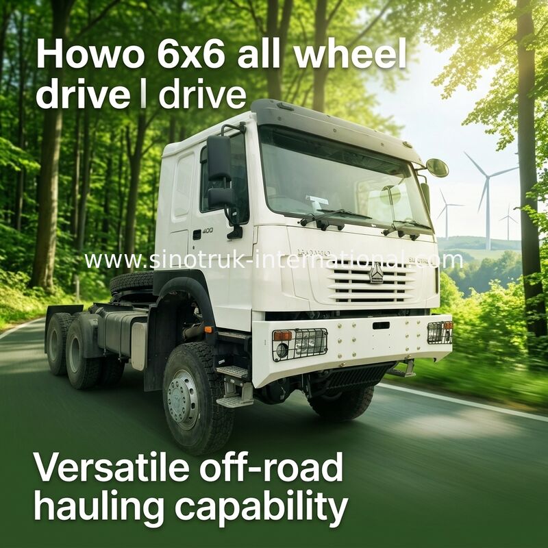 Sinotruk Howo Tractor Truck Rhd All Wheel Drive 6 × 6 เวชัย 400 แฮปพ์ ขาว
