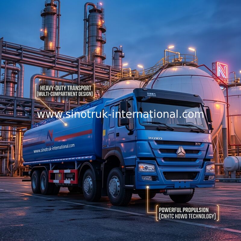 รถบรรทุกถังน้ำมันประสิทธิภาพสูง 8X4 LHD Euro2 371HP