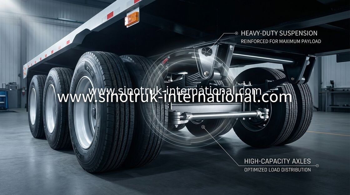 สี่เพลา Lowbed Semi Truck และ Trailer ด้วย ISO / 3C / BV / IFA / เอสจีเอได้รับการรับรอง