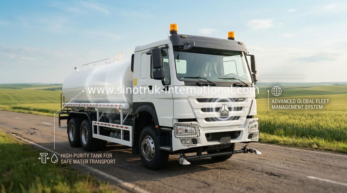 4650 1350 มิลลิเมตรรถบรรทุกถังน้ําระยะล้อด้วย VGD95 การทํางานและความจุของแกนหน้า