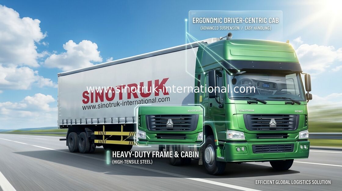 High Performance Tractor Head Trucks , 266-420hp Sinitruk Tractor Trailer Truck