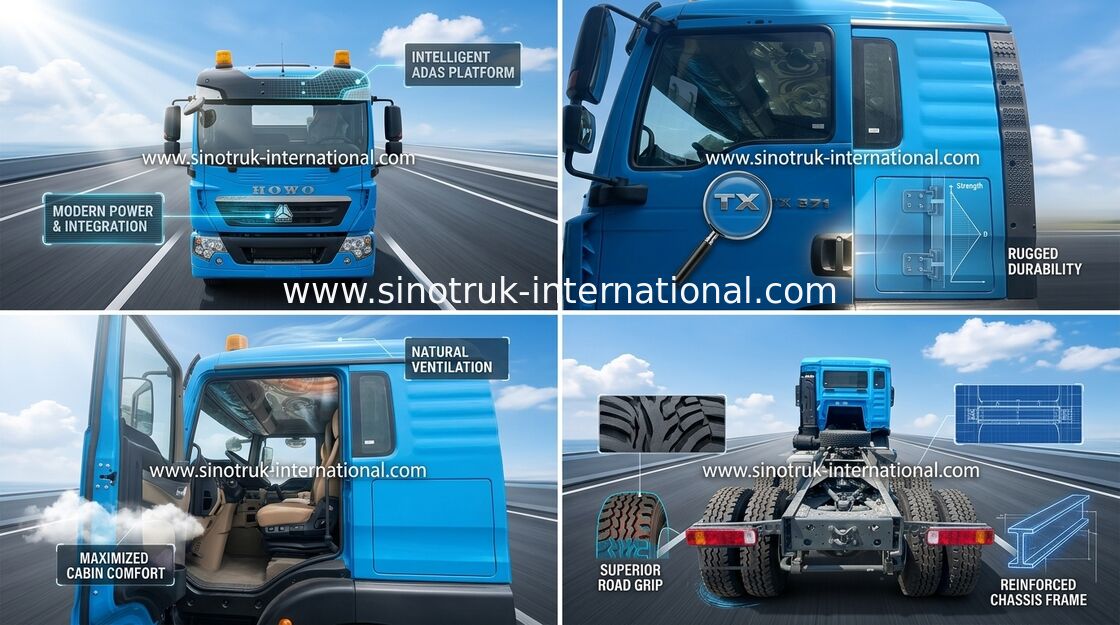371HP SINOTRUK HOWO 6x4 รถบรรทุกหัวลาก LHD Type