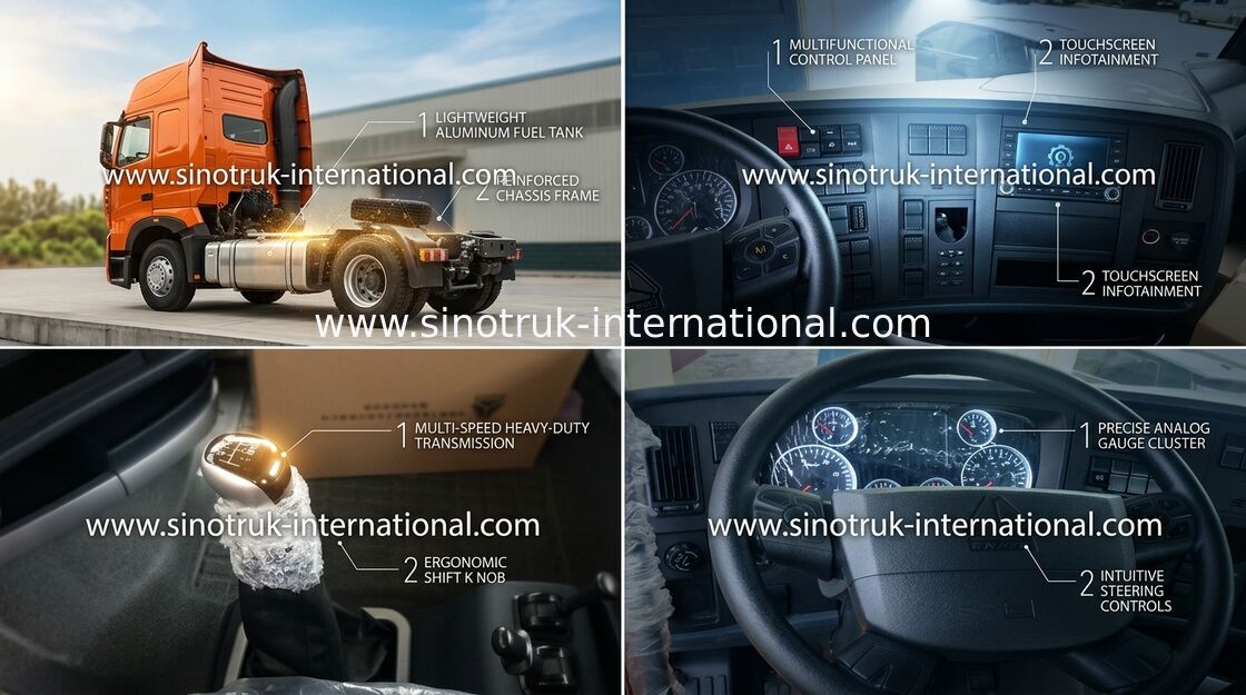 รถแทรกเตอร์ขับเคลื่อนด้วยมือซ้ายและกึ่งพ่วง Howo Heavy Duty Truck Euro II
