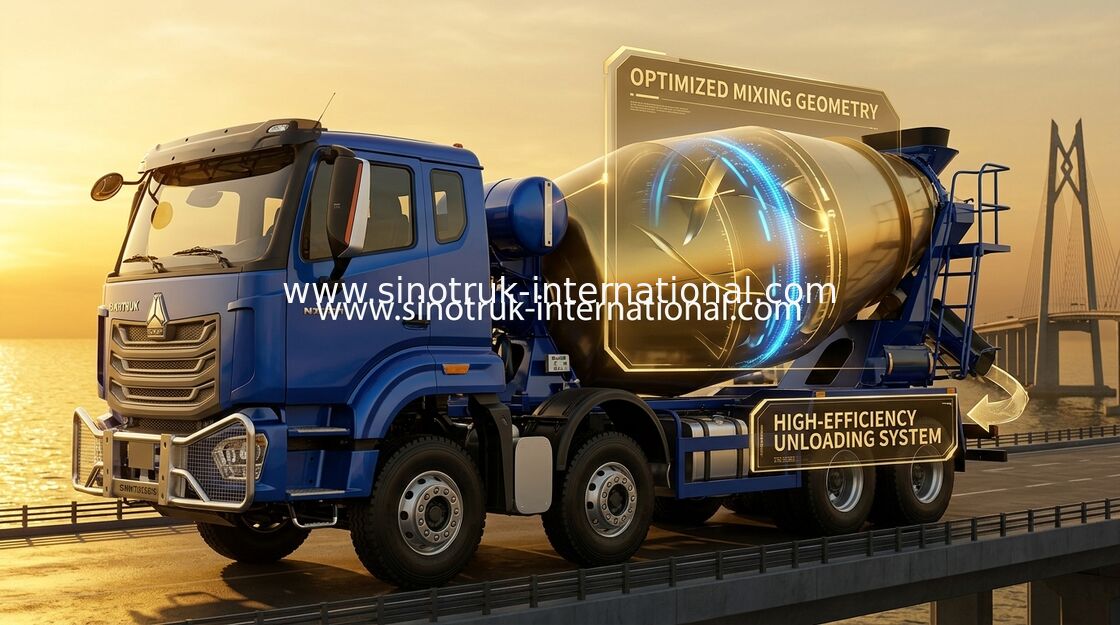 SINOTRUK HOWO NX 371HP 8*4 12 ล้อ รถบรรทุกเครื่องผสมคอนกรีต เครื่องผสมคอนกรีต รถบรรทุกเครื่องผสมซีเมนต์