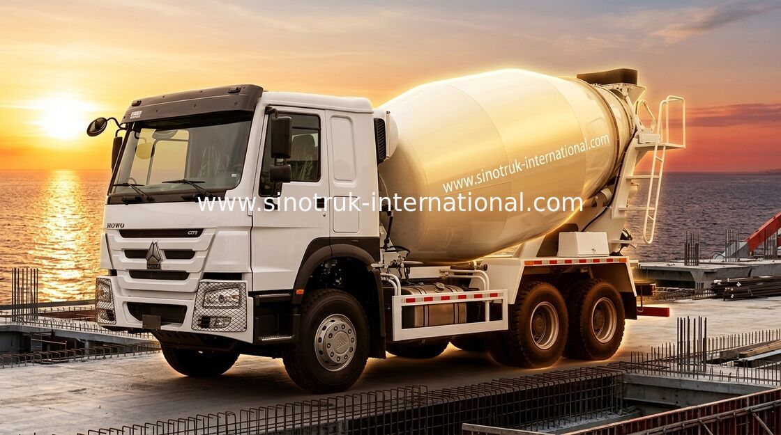 SINOTRUK HOWO LHD 6×4 10ล้อ รถบรรทุกเครื่องปั่นคอนกรีต แรงม้าสูง 400HP