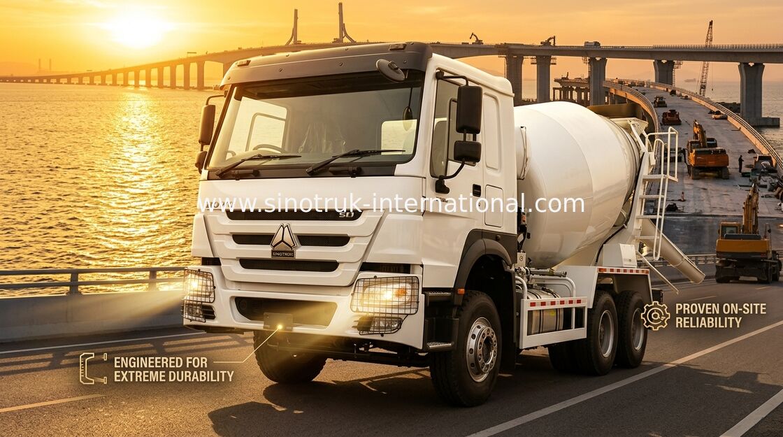 แรงม้าสูง 400HP HOWO รถบรรทุกผสม 6-12CBM LHD 6 × 4 10 ล้อ