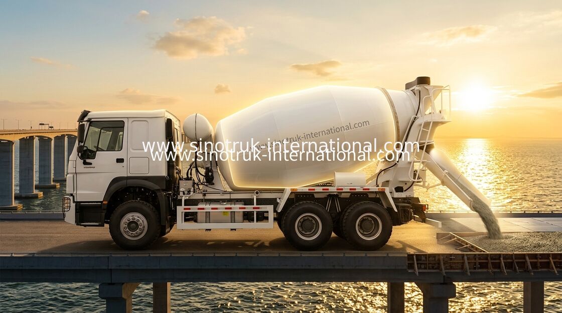 SINOTRUK HOWO 6×4 10 ล้อ รถบรรทุกเครื่องผสมคอนกรีต 400 HP ประสิทธิภาพสูง LHD