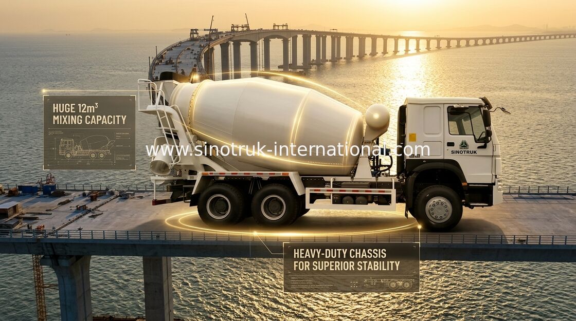 10-20CBM SINOTRUK HOWO รถโม่ผสมคอนกรีต 6 X 4 Euro 2 340Hp Construction