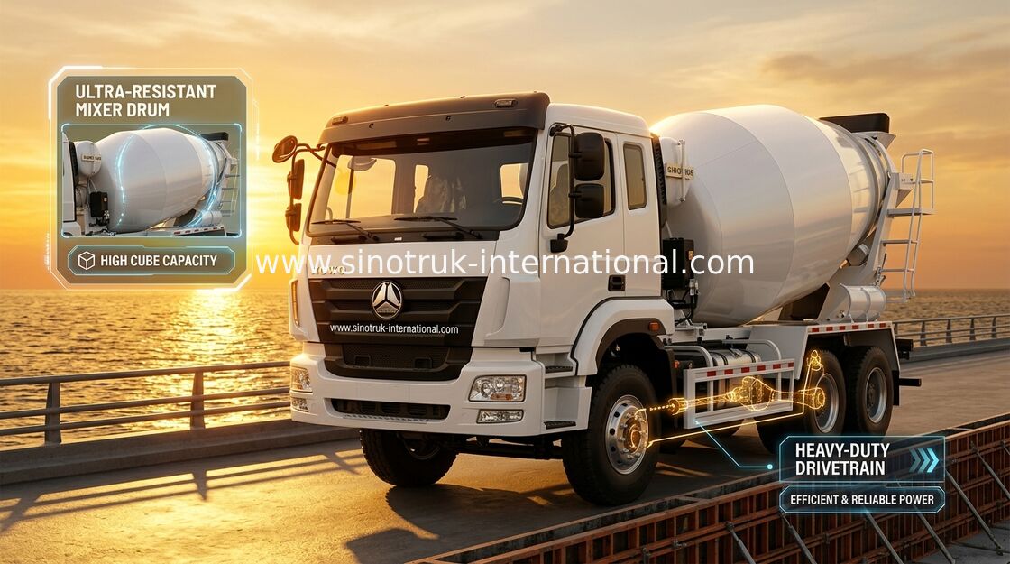 รถบรรทุกคอนกรีต SINOTRUK HOHAN รถบรรทุกคอนกรีต Euro2 290HP 6X4 ZZ5255GJBM3846B1