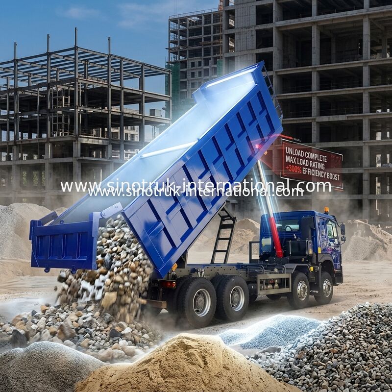 8×4 Tipper Dump Truck 371HP High Load Capacity for Earthwork