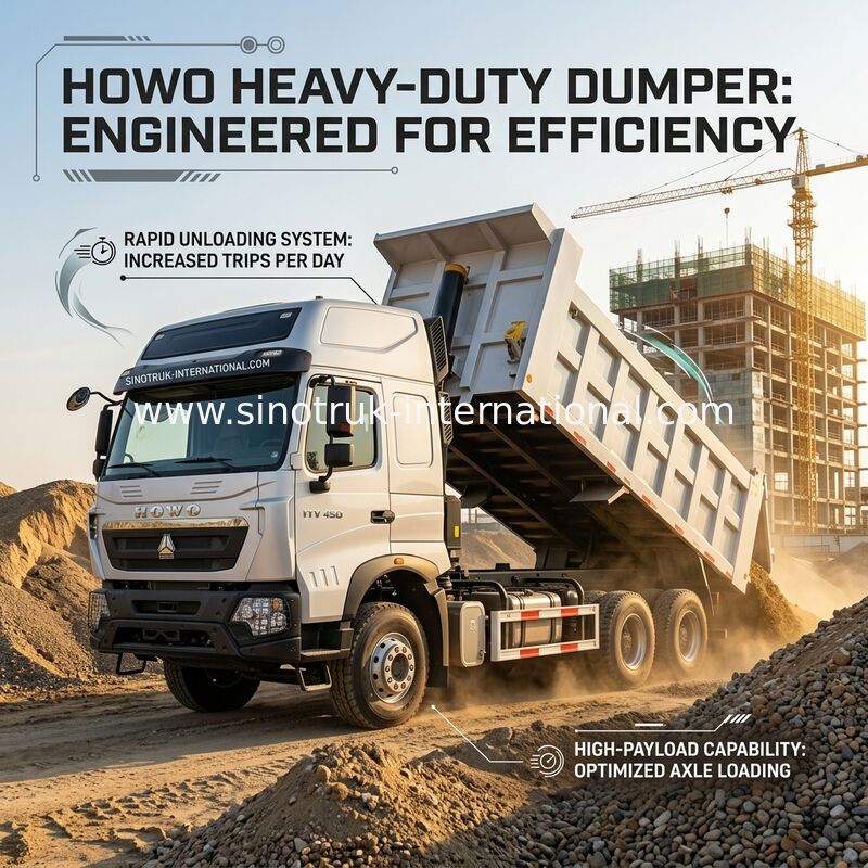 inotruk New Howo Tipper Dump Truck ชาซีเวชไชย เครื่อง 8 × 4 LHD 430HP