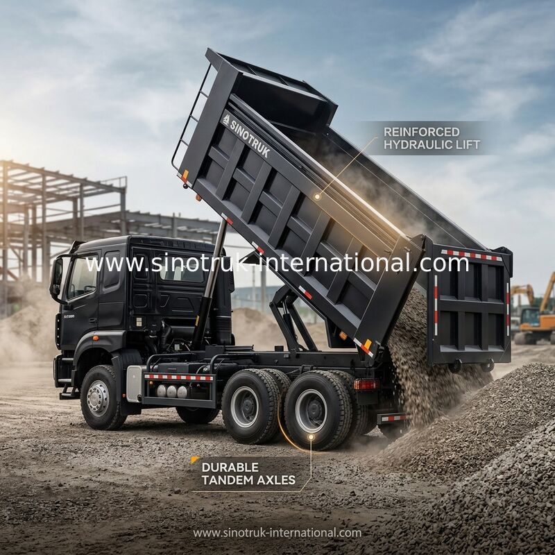 HOWO NX 380HP RHD รถขนของดํา