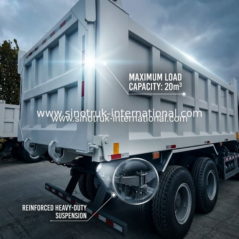 SINOTRUK HOWO 400HP รถกระบะกระบะกระบะสําหรับการก่อสร้าง A7 แสงเตือนทหาร