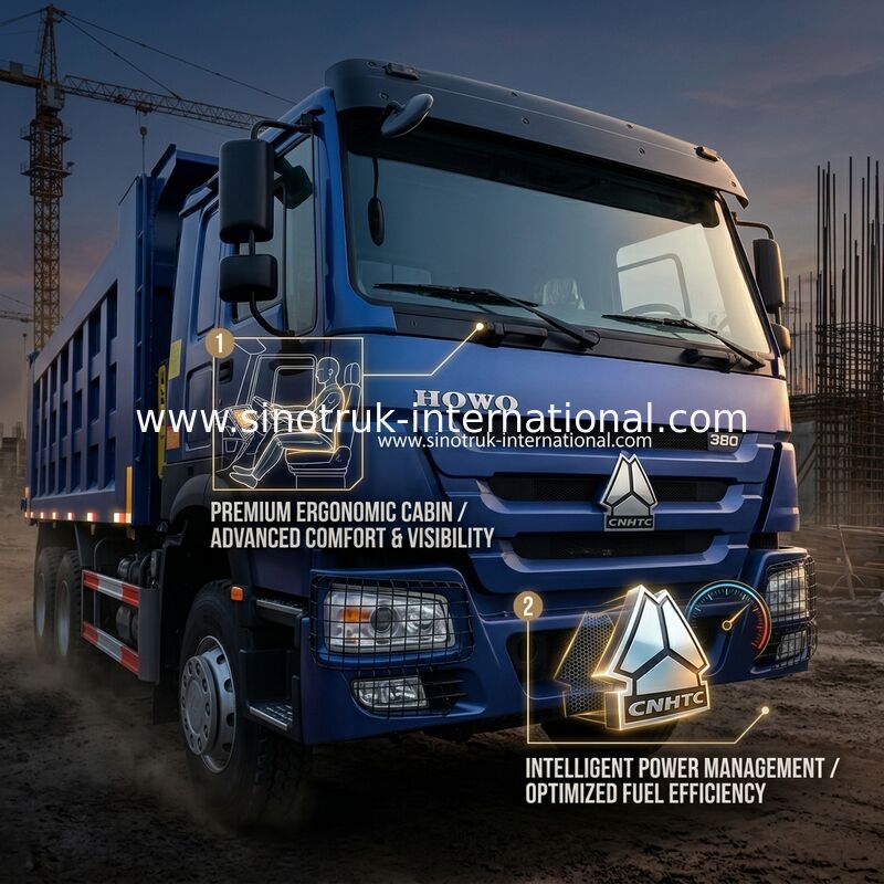 8X4 Blue Tipper Dump Truck 380hp 12ล้อ ขาว H77L ZZ3317V3567B1 U ประเภท