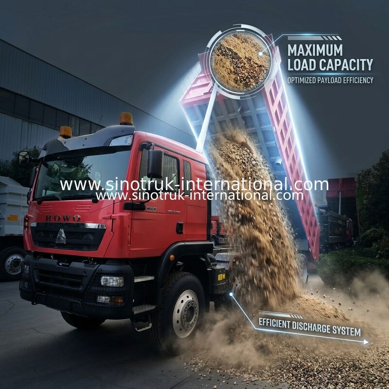 8 × 4 Lhd 12 ล้อ Sinotruk Tipper 400Hp ยูโร 2