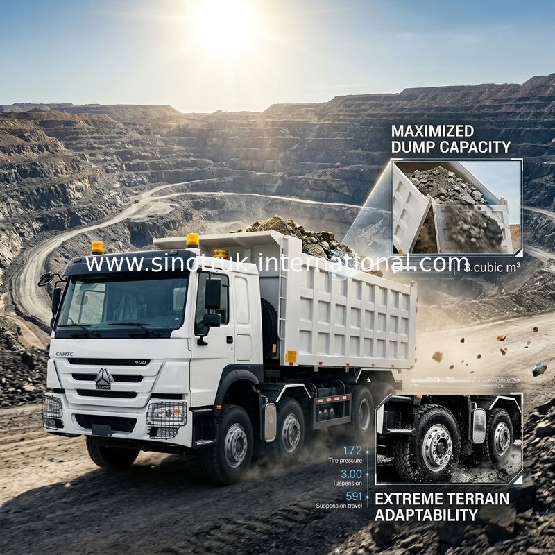 รถกระบะ SINOTRUK HOWO 400HP 12 ล้อ LHD 31 ตัน 20-30CBM