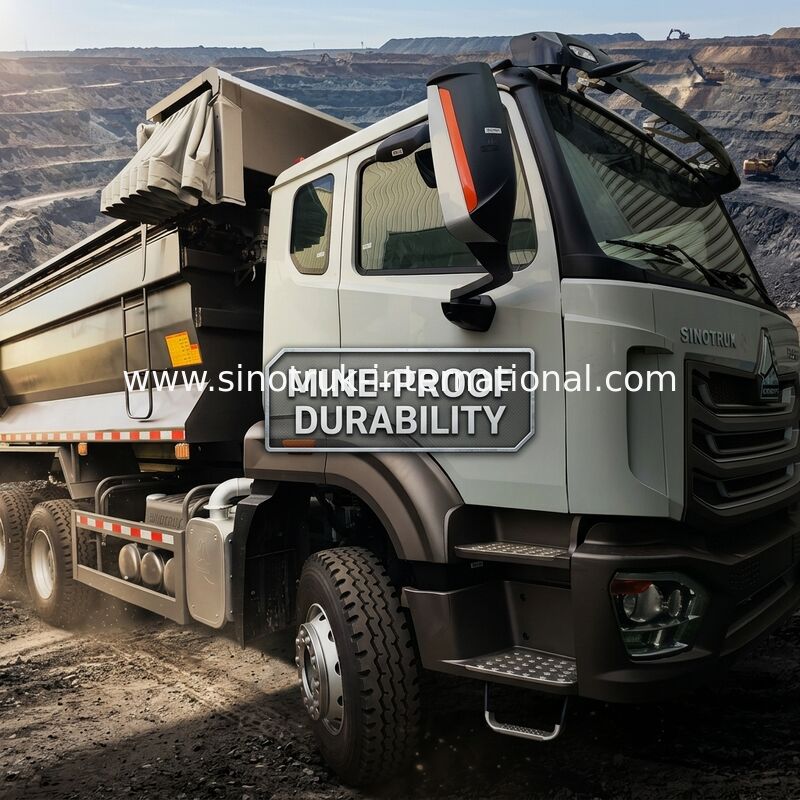 SINOTRUK HOWO LHD 6×4 10ล้อ รถบรรทุกแบบ U สําหรับการขุดเหมืองแร่ 40 ตัน