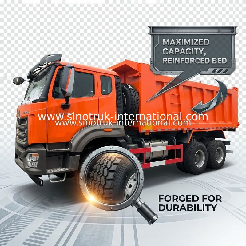 ซินอทรูค โฮฮาน ทิมเปอร์ ดัมป์ รถบรรทุก N7 6 × 4 10 ล้อ 380Hp Lhd หรือ Rhd