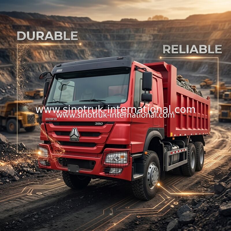 SINOTRUCK โฮว ทิมเปอร์ ดัมป์ทรัค 380hp 6 × 4 20CBM กล่อง 10 ล้อ