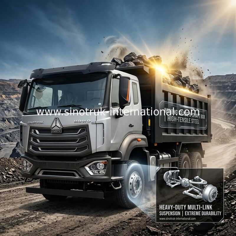 SINOTRUK HOWO N7 Cab รถดั๊มพ์ LHD 6X4 400HP Diamond Silver