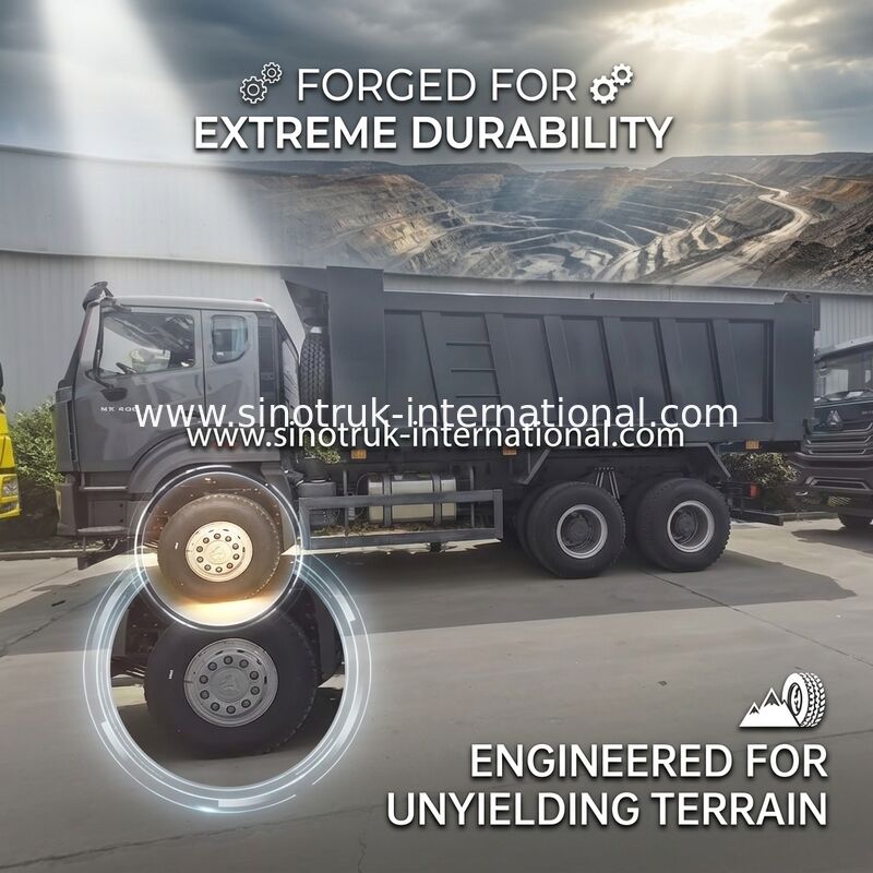 สีดำ SINOTRUK HOWO รถดั๊มพ์ LHD 6X4 371HP ใหม่ Howo E7 Cab