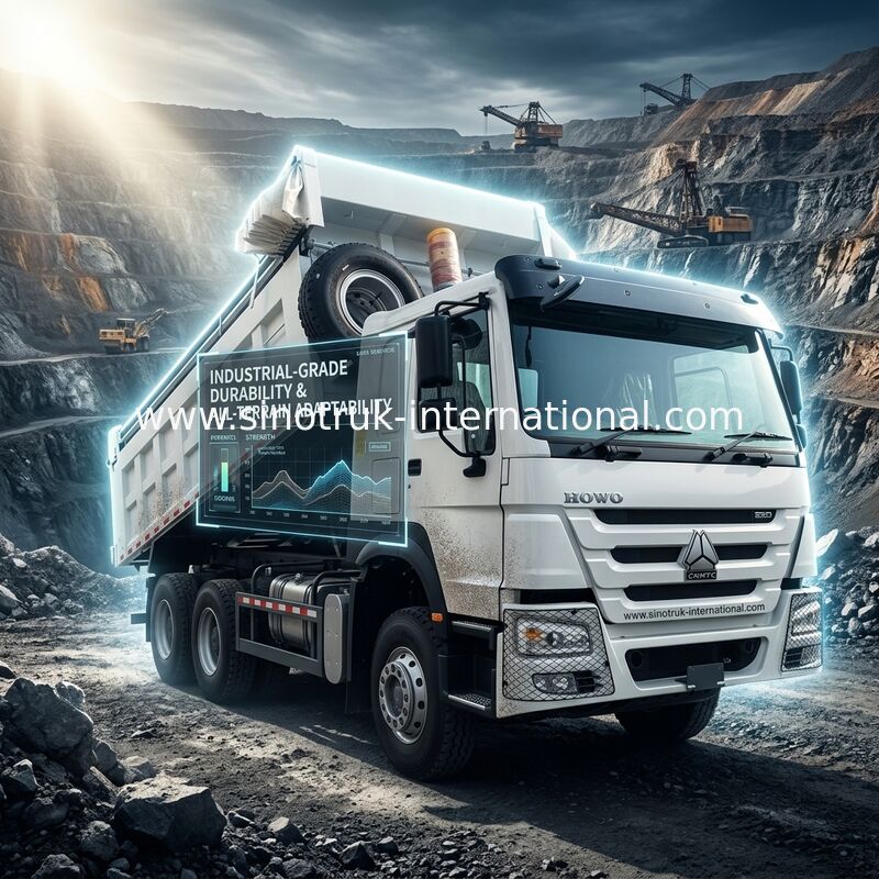 ซินอทรูค โฮโว ทิมเปอร์ ดัมป์ รถกระบะ 380HP 6 × 4 20CBM ขาว