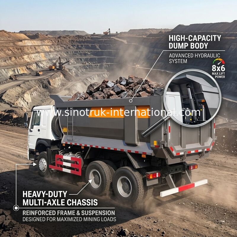 รถดัมพ์ SINOTRUK HOWO 25t 336HP 6X4 LHD 10 - 25CBM ZZ3257N3647A