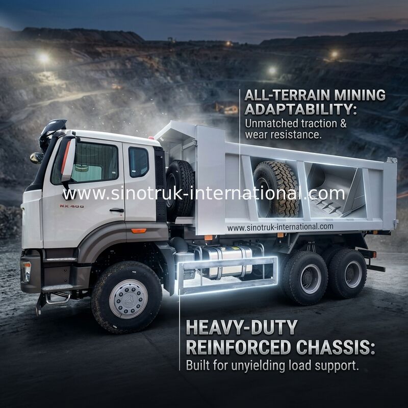 Sinotruk Howo Tipper Dump Truck ใหม่ NX 10Wheels 400Hp 6 × 4 Mining