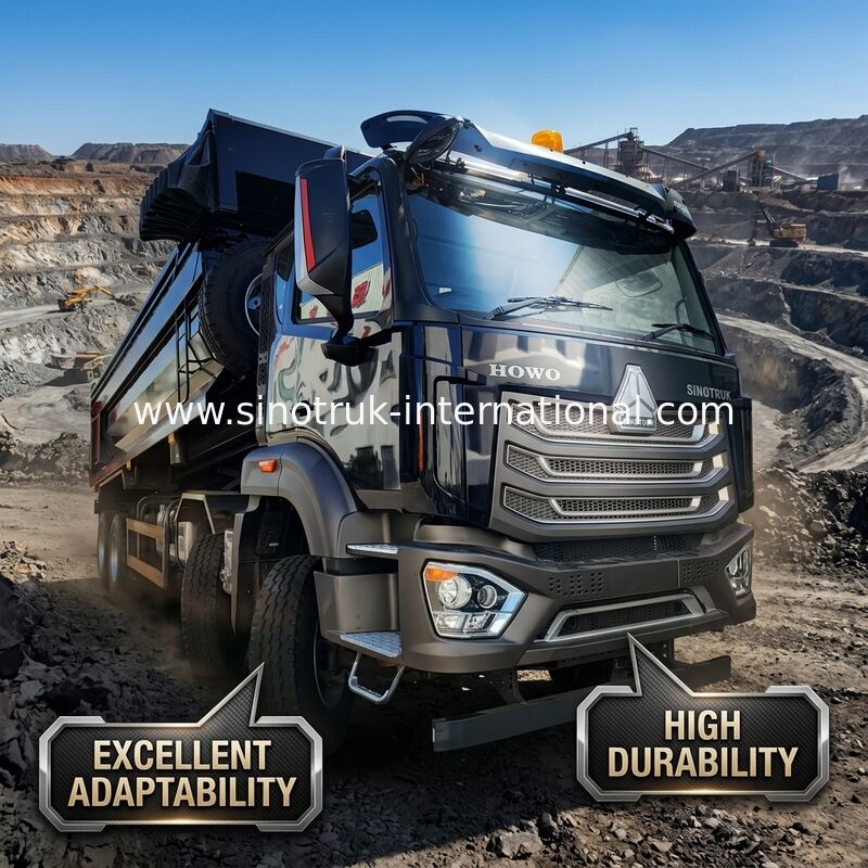 LHD 8×4 10ล้อ HOWO รถดั้มดั๊มพ์ แรงม้าสูง 371HP