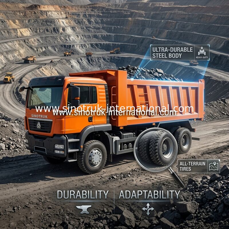 Orange Sinotruk Howo 6 X 4 รถดั๊มพ์ใหม่ 371HP LHD
