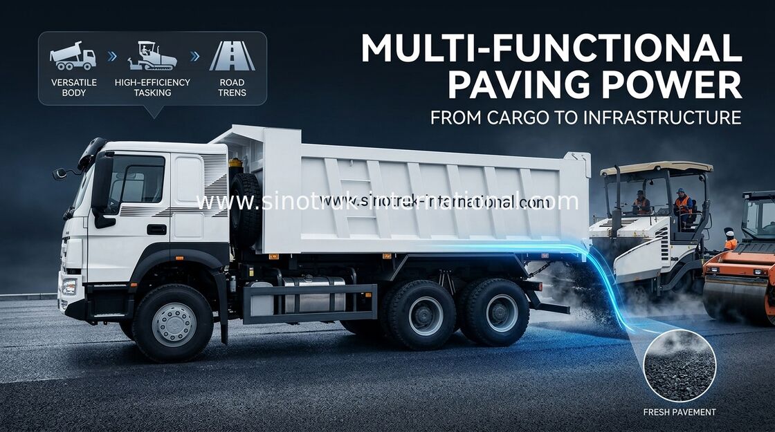 SINOTRUK Howo Tipper Dump Truck LHD 6X4 371HP สีขาว