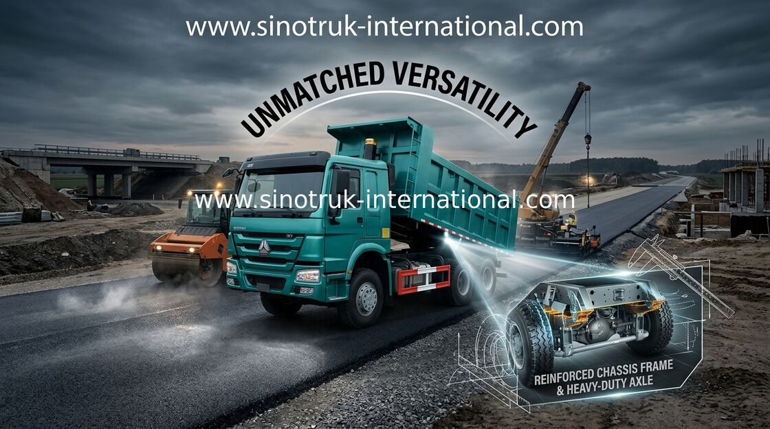 คนขับมือขวาสิบล้อ Sinotruk Tipper Truck, Heavy Duty Dump Truck