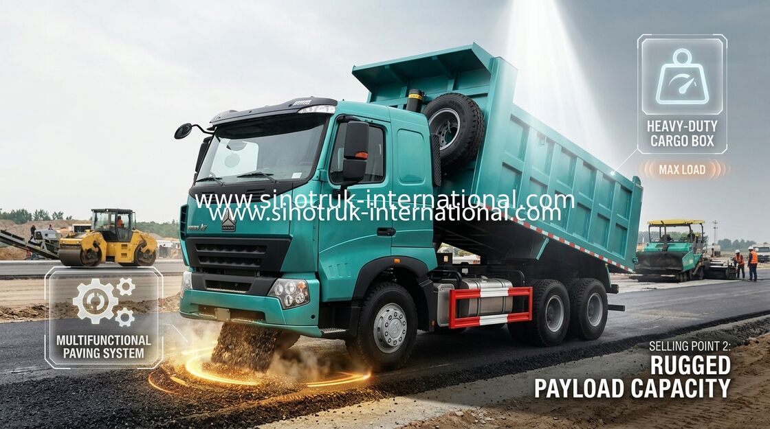 SINOTRUK HOWO A7 Construction Tipper Truck 6 X 4 290HP สีฟ้า