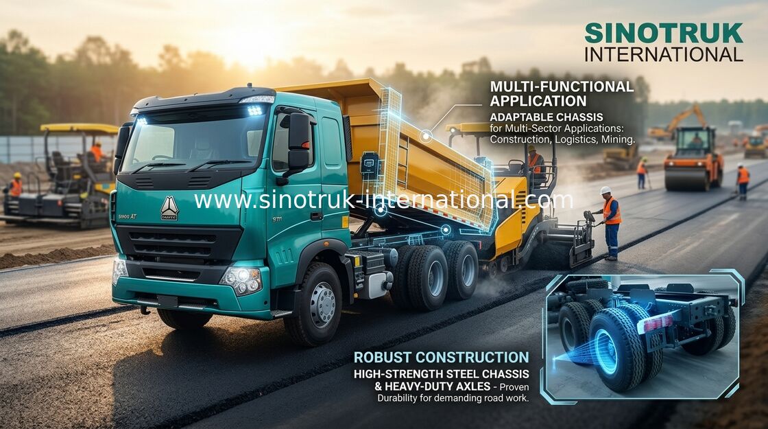 รถบรรทุกดั๊มพ์โปรไฟล์ขนาดเล็กรถบรรทุกหนัก 6x4 Sinotruk Howo 290HP ใช้กันอย่างแพร่หลาย