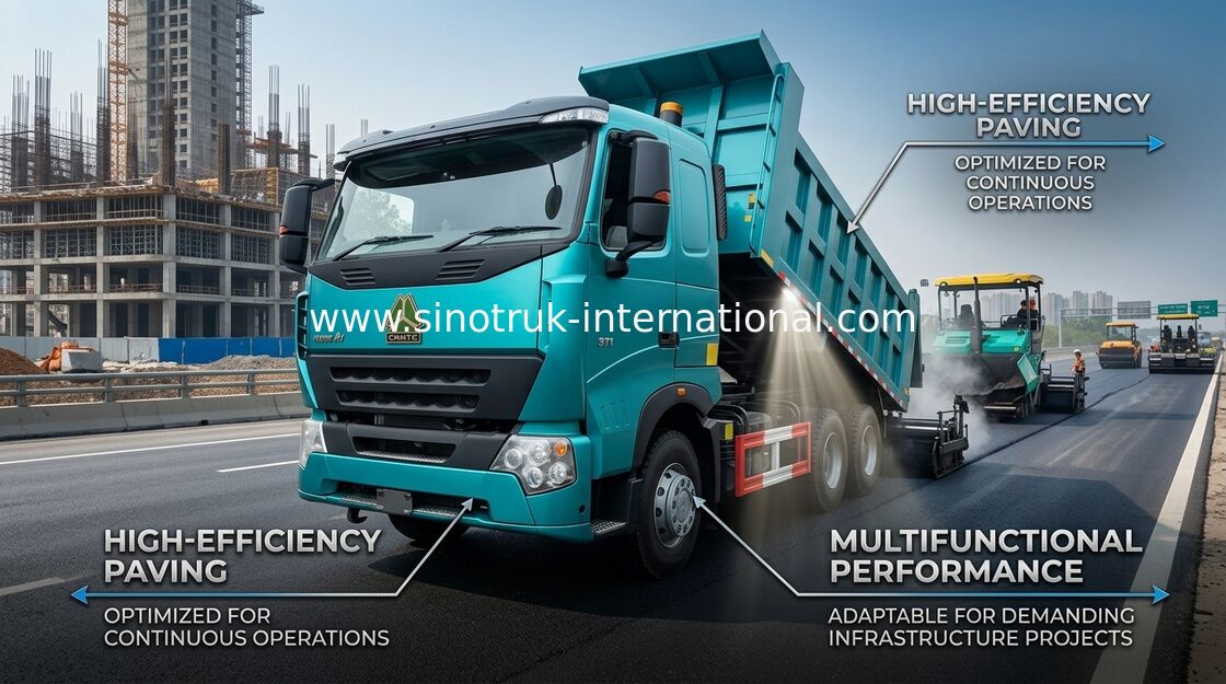 SINOTRUK HOWO A7 รถดัมพ์สำหรับการก่อสร้าง 30 - 40 ตัน RHD 10 ล้อ