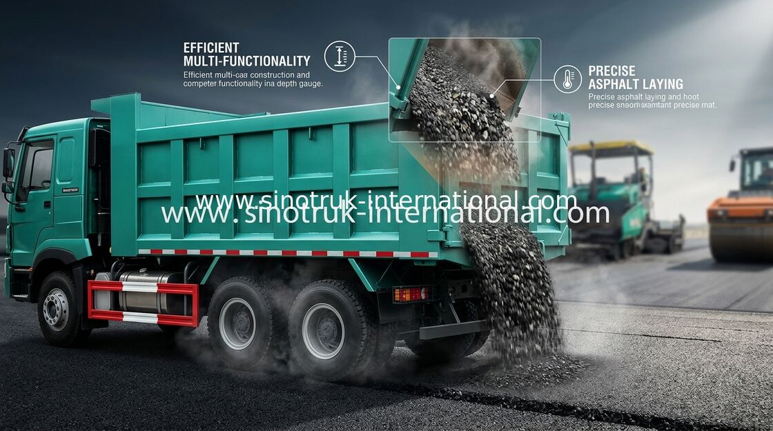 30-40 ตัน RHD 10 ล้อดั๊มพ์รถบรรทุกการถ่ายโอน SINOTRUK HOWO A7 สำหรับการก่อสร้าง