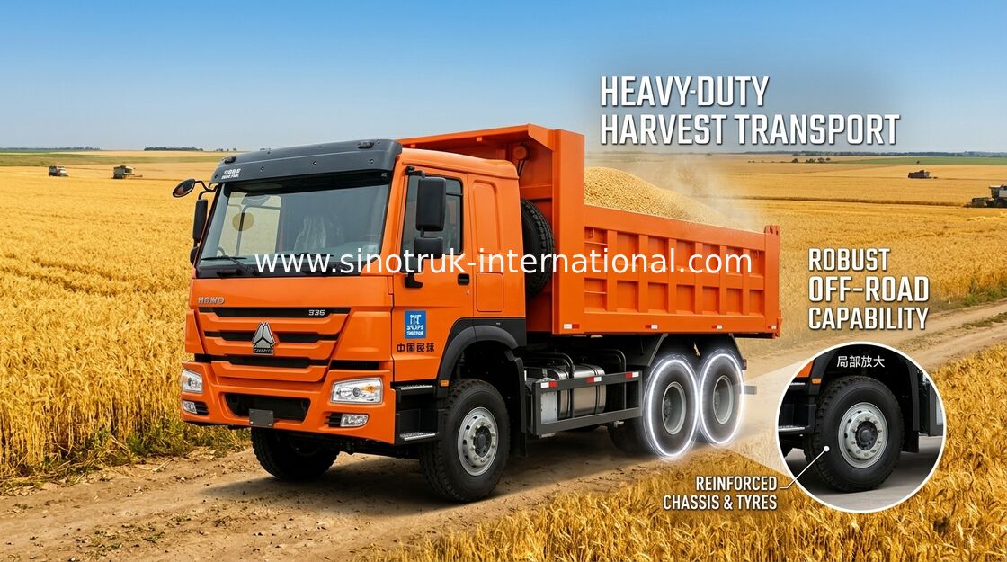 371HP 10 Wheeler Dump Truck Capacity 30 - 40 T 75 Km/H Low Fuel Consumption