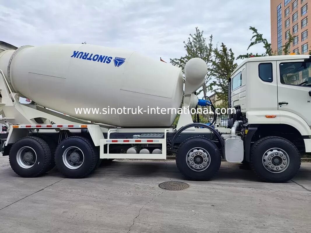งานหนัก HOWO 8x4 16CBM เครื่องผสมคอนกรีต รถบรรทุก 371HP เครื่องยนต์ PMP เครื่องลดความเร็วสําหรับการก่อสร้าง